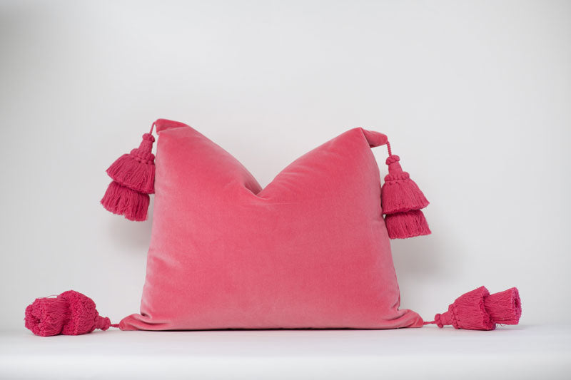 Bubblegum Pink Tassel Pillow