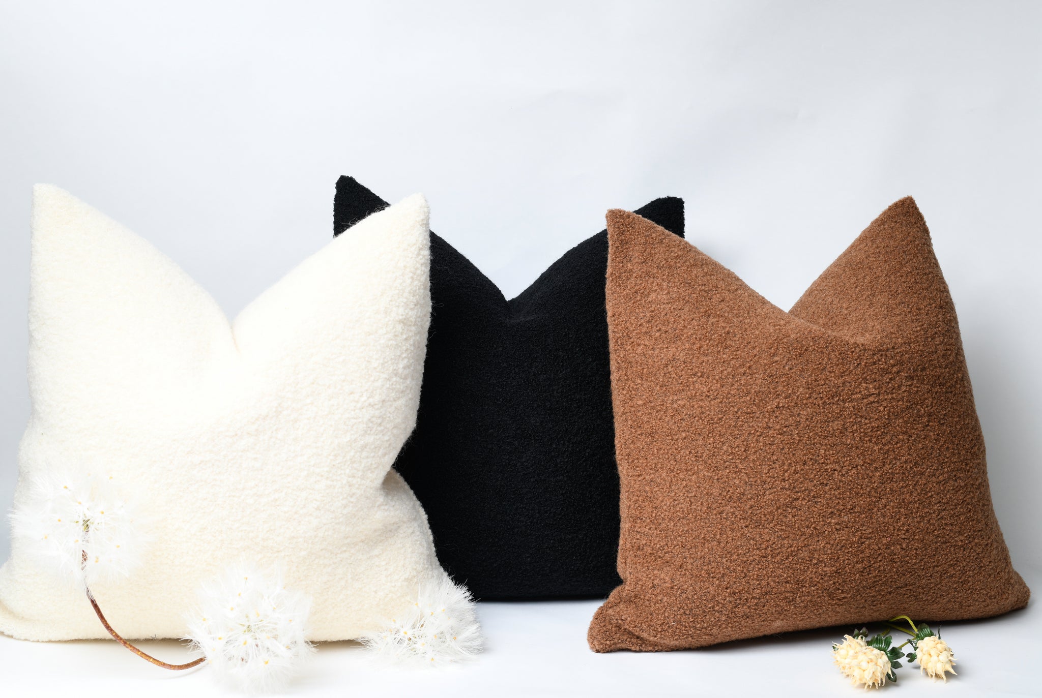 Black  Wool Boucle Pillow