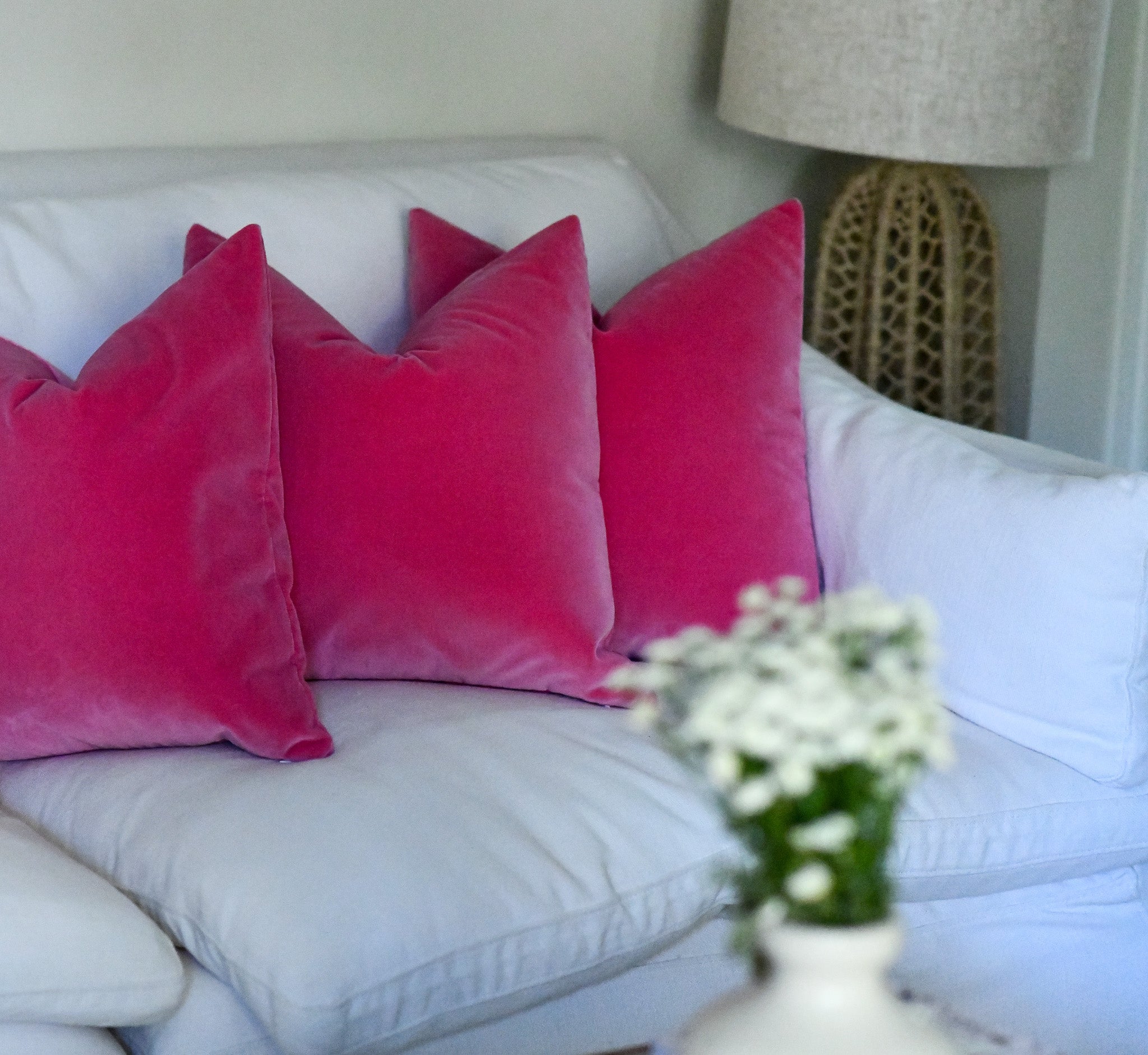 Hot  Pink Velvet Cushion
