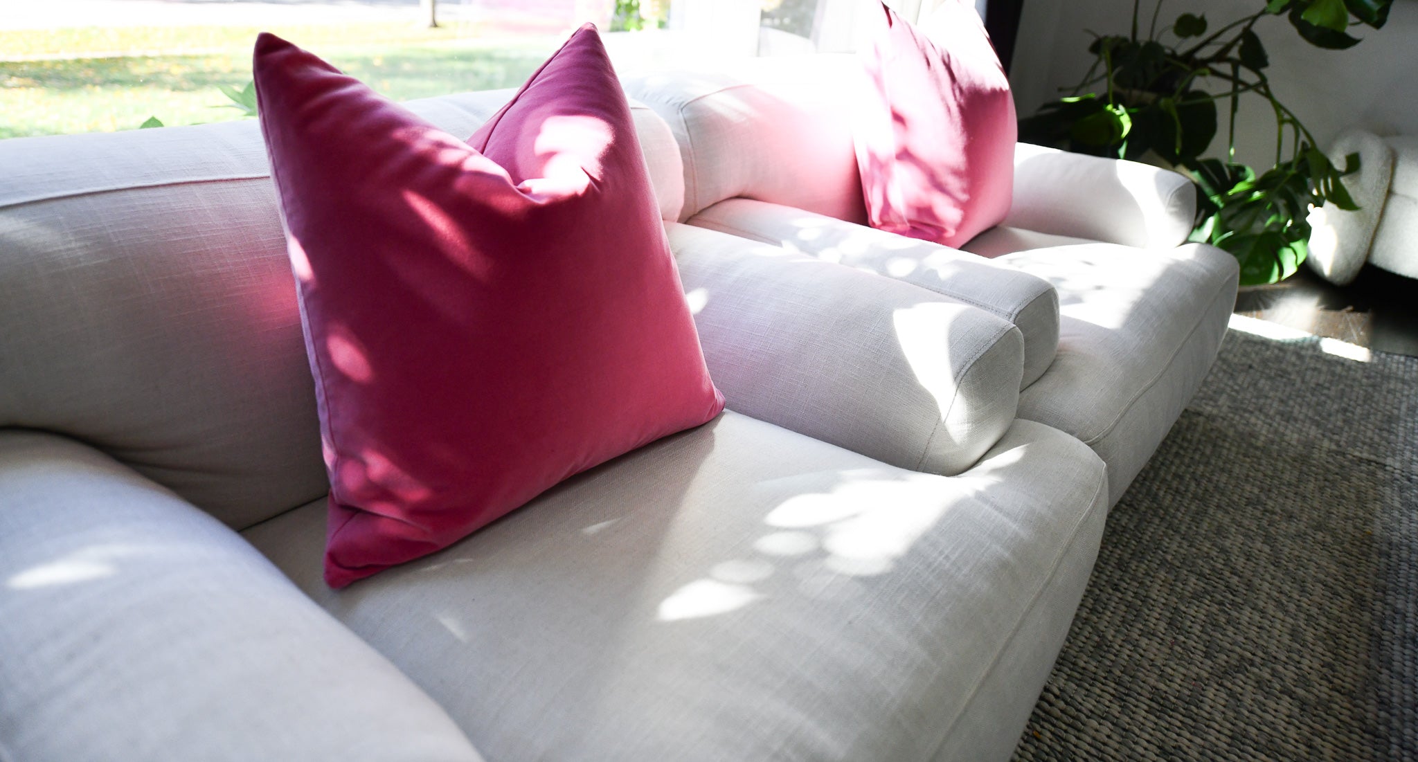 Hot  Pink Velvet Cushion