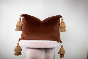 Chocolate Brown Velvet Throw Pillow