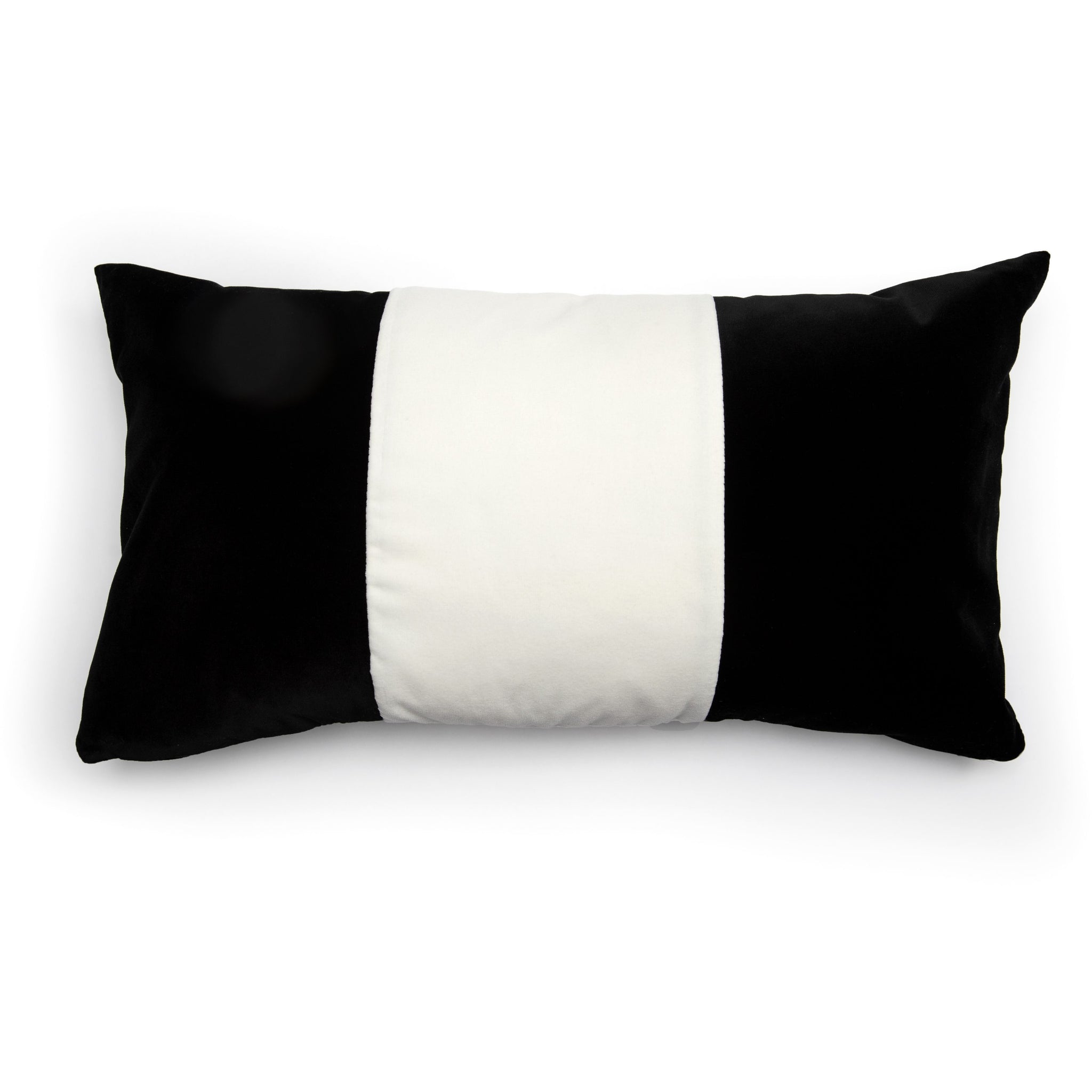 Black and White Color Block Velvet Pillow Cover