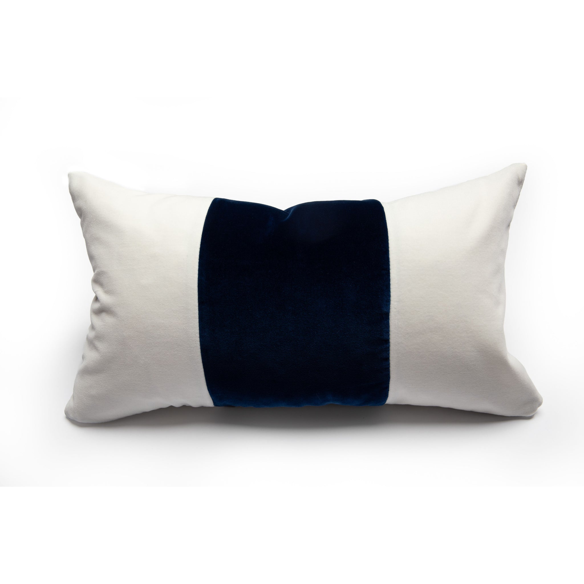 Blue Color Block Velvet Pillow Cover