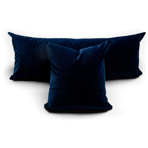 Modern Contemporary Blue Soft Italian Velvet Pillow Cover