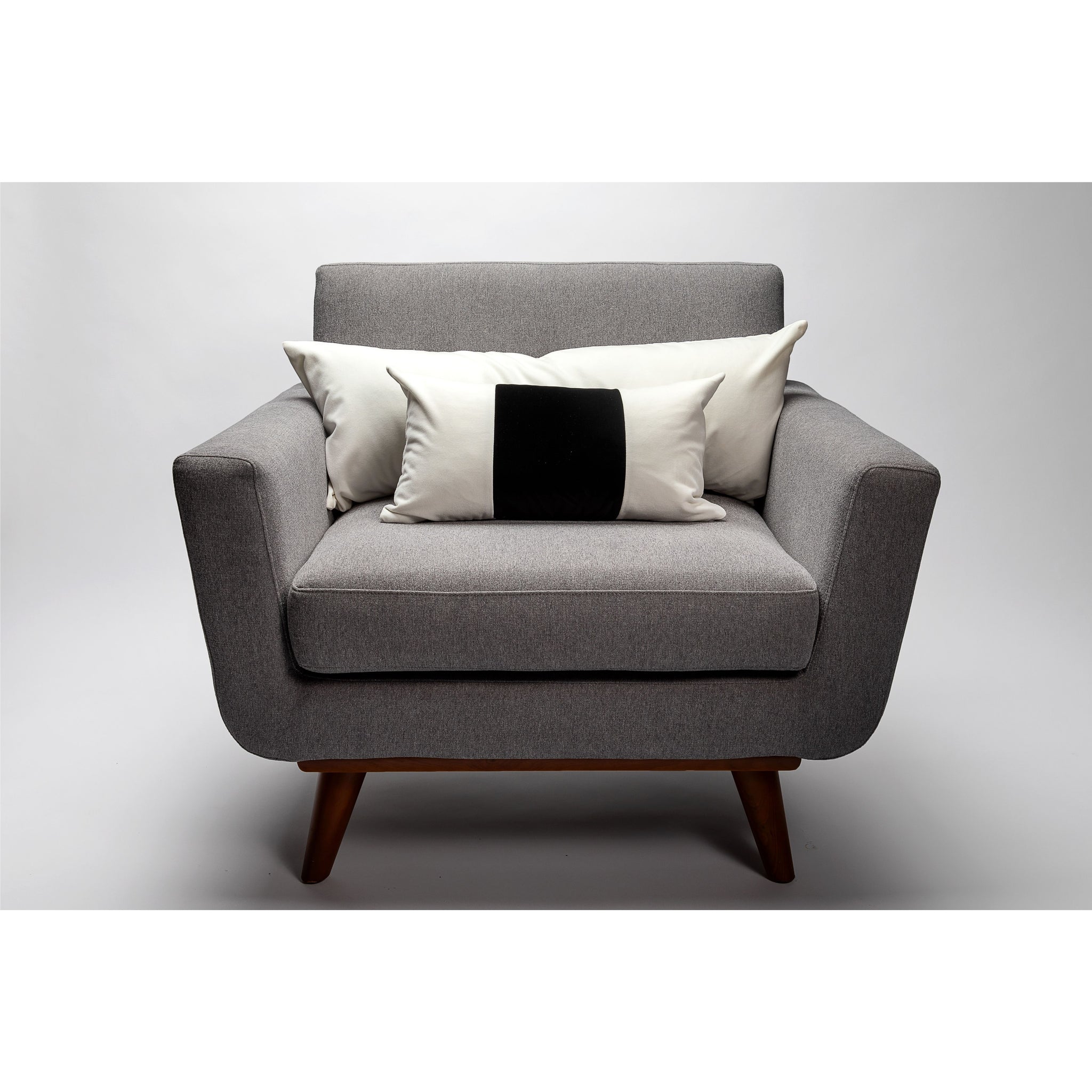 White and Black Color Block Velvet Pillow Cover