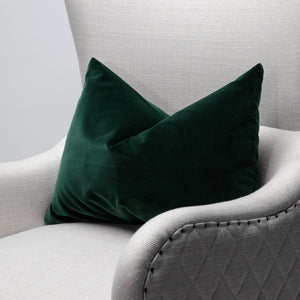 Modern Contemporary Green Soft Italian Velvet Pillow Cover