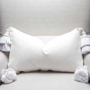 White Velvet Pillows With Handmade Tassels