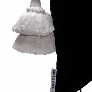 Black Velvet Pillow Cover With Handmade Tassels
