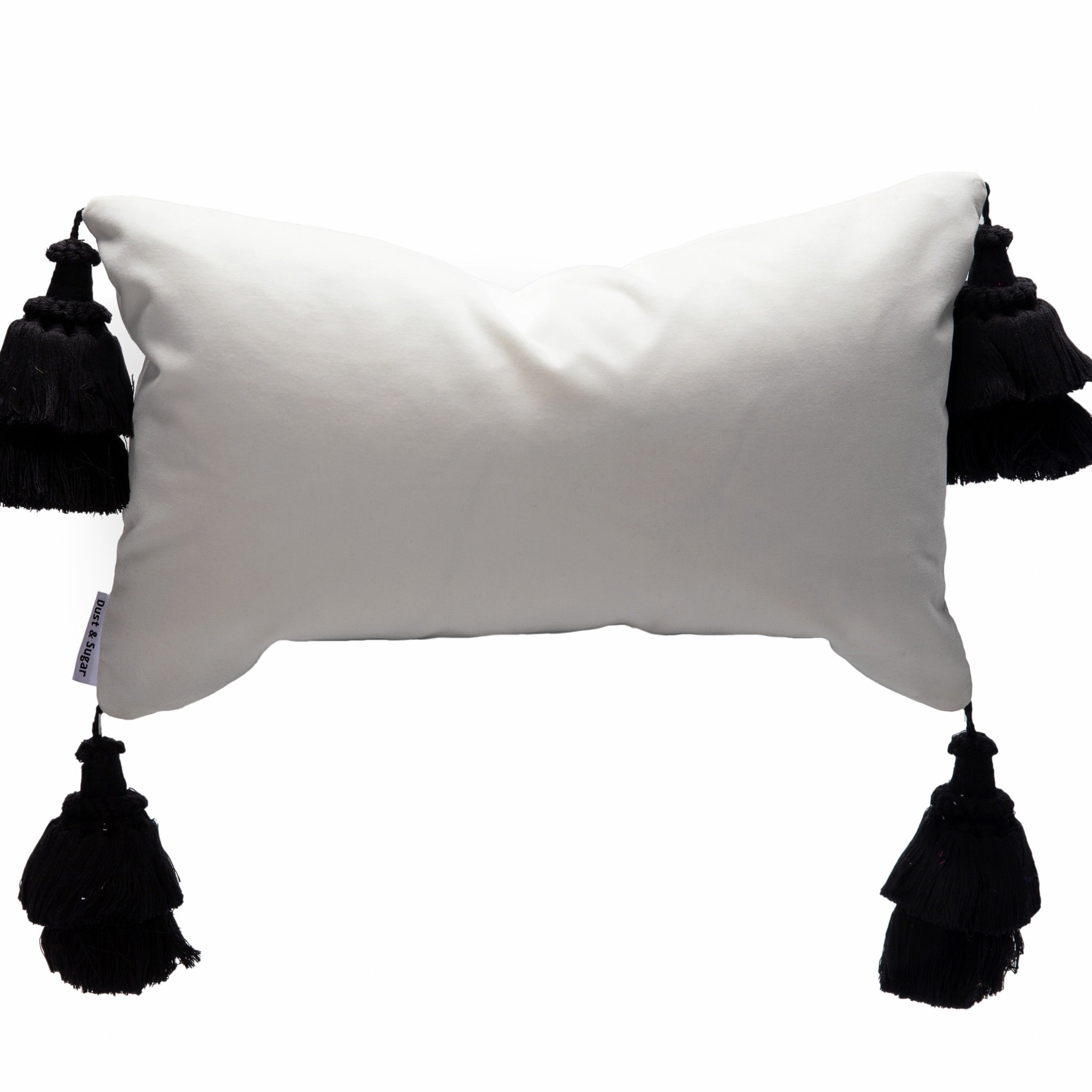 White Velvet Pillows With Handmade Tassels
