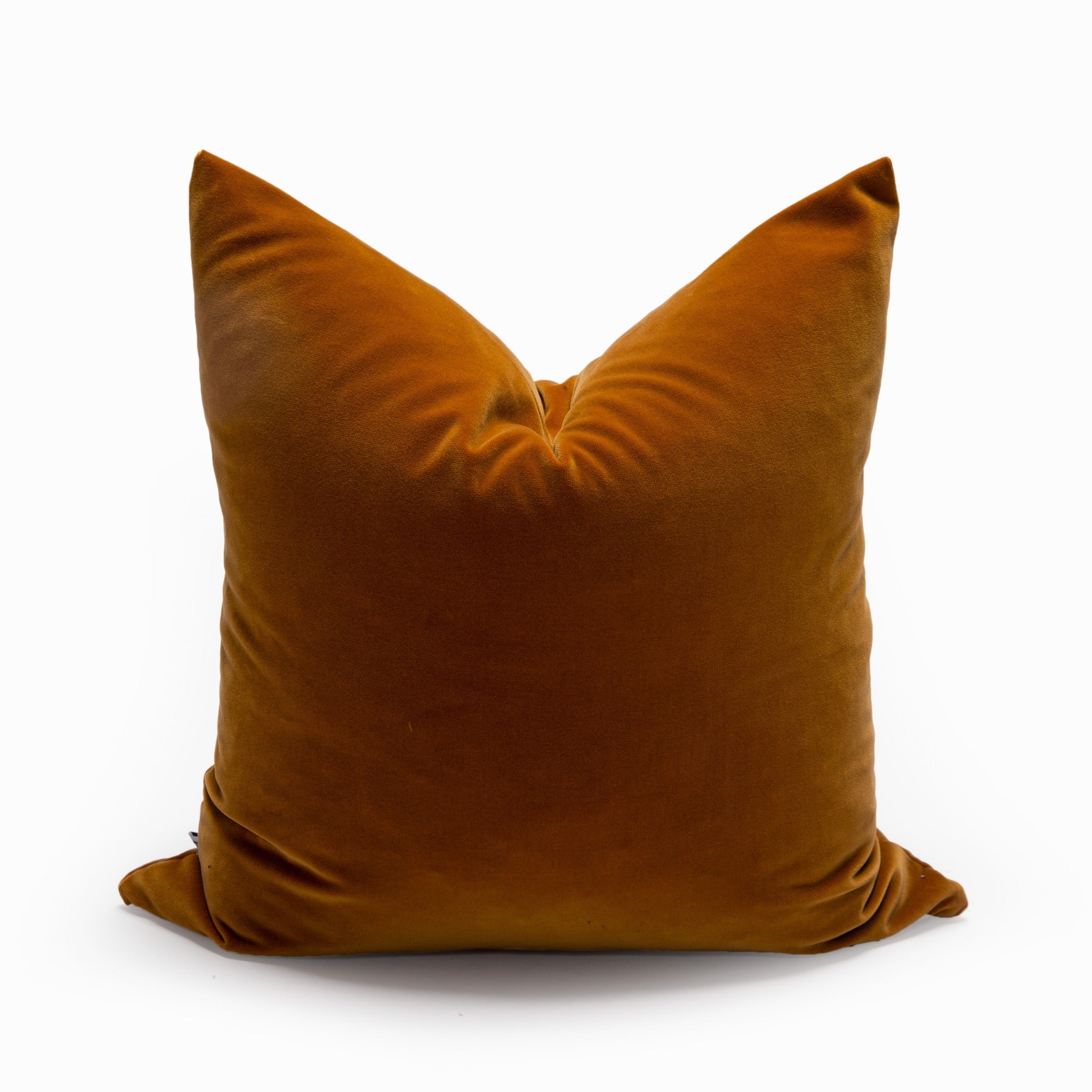 Burnt orange top velvet pillow