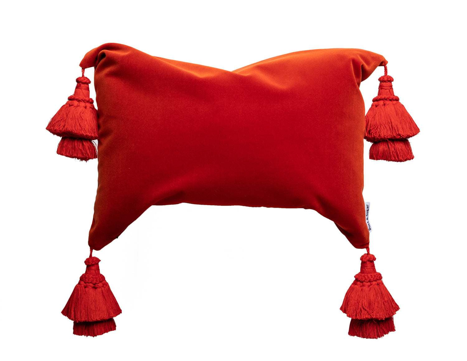 Burnt Orange Pillows With Handmade Tassels