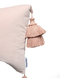 Dust Pink Pillow Cover With Handmade Tassels