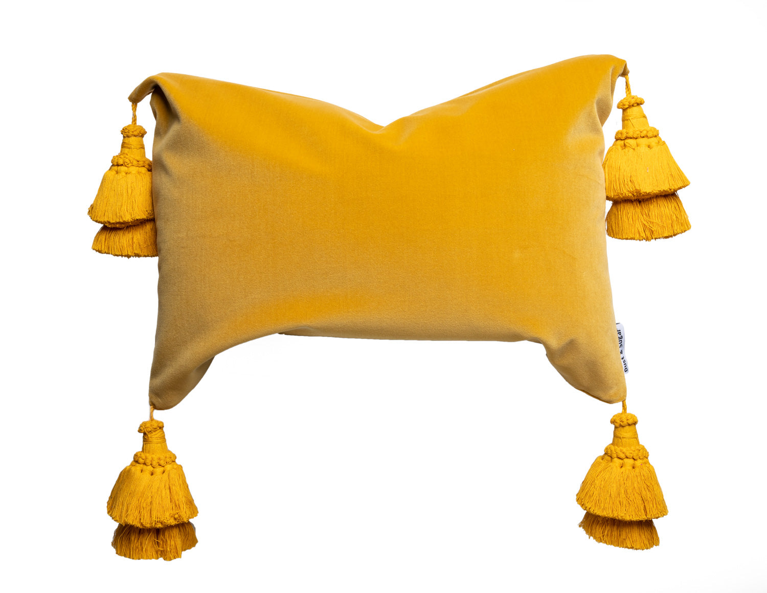 Mustard Yellow Pillow With Handmade Tassels
